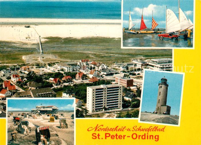 St Peter-Ording Nordseeheilbad Schwefelbad Strand Leuchtturm Strandsegeln