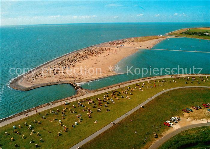 Buesum Nordseebad Blick zum Sandstrand Fliegeraufnahme