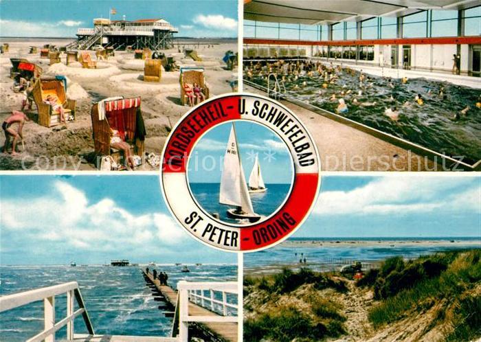 St Peter-Ording Strand Restaurant Hallenwellenbad Duenen Bruecke zur Sandbank