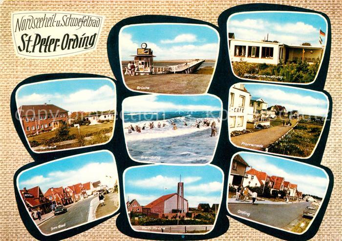 St Peter-Ording Nordseeheilbad Schwefelbad Rathaus Strassenpartien Promenade Kur