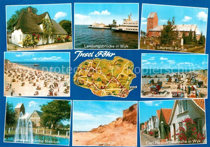 Insel Foehr Altes Friesenhaus Strand Kirche Landungsbruecken Kliff Carl Haeberli