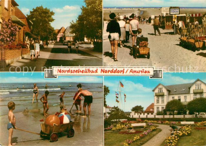 Norddorf Amrum Strassenpartie Strand Kurhaus Nordseeheilbad