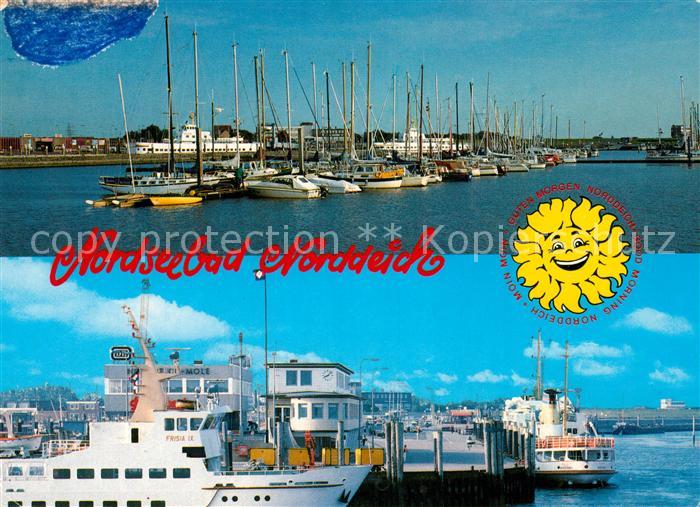 Norddeich Ostfriesland Yachthafen Faehranleger Sonne