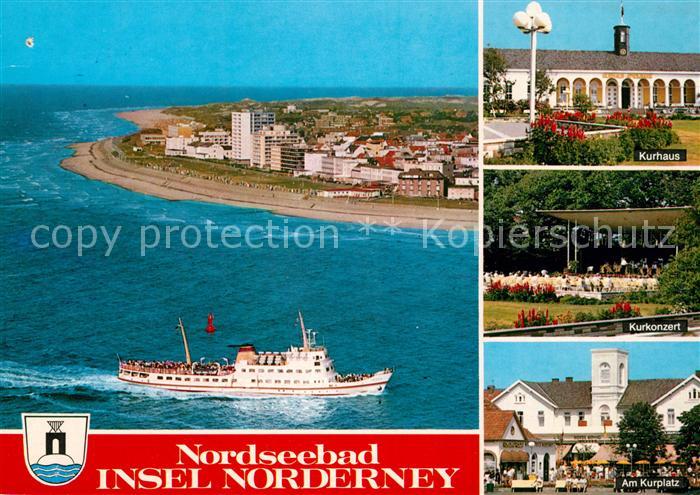 Norderney Nordseebad Kurhaus Kurkonzert Kurplatz Faehre Fliegeraufnahme