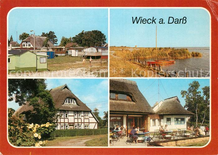 Wieck Darss Campingplatz Bodden Ortsmotiv Reetdachhaus Eiscafe