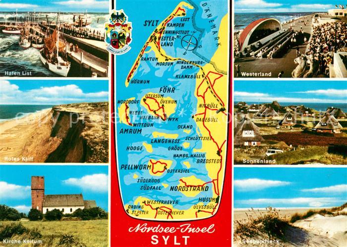 Insel Sylt List Hafen Rotes Kliff Keitum Kirche Westerland Konzertpavillon Sonne