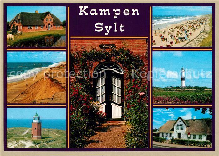 Kampen Sylt Friesenhaus Kueste Strand Leuchtturm