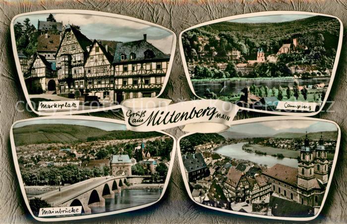 Miltenberg Main Marktplatz Mainbruecke Camping Kirche