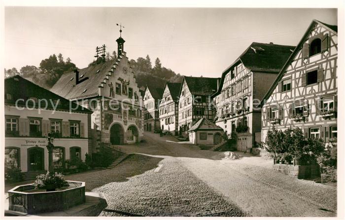 Schiltach Marktplatz Brunnen Fachwerk