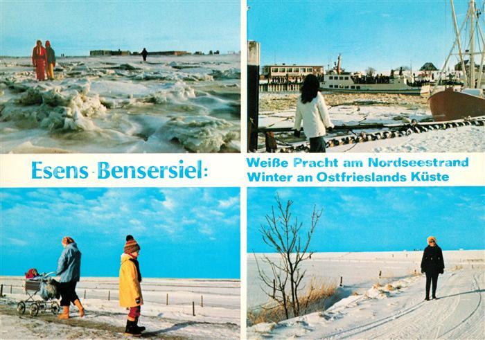 Bensersiel Eisschollen Hafen Winterlandschaft