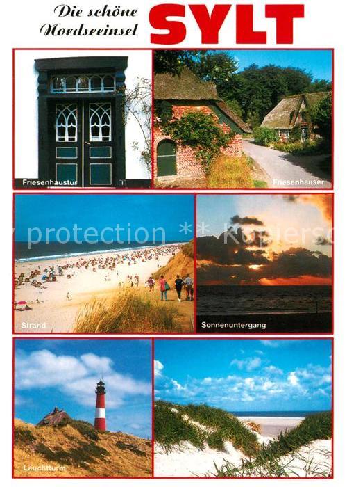 Insel Sylt Friesenhaustuer Strand Friesenhaeuser Sonnenuntergang