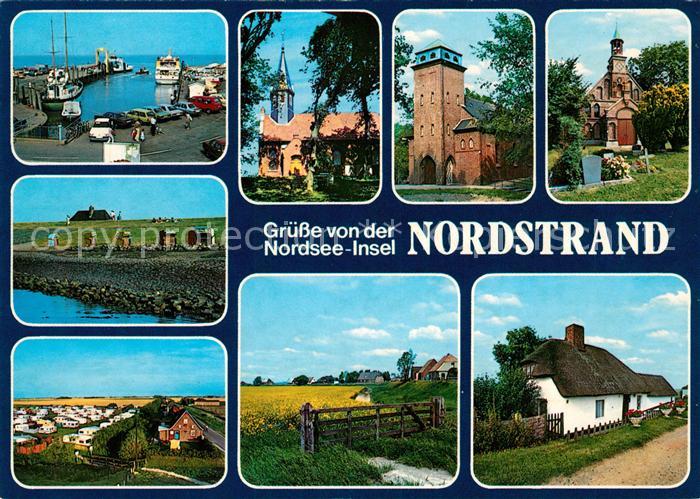 Nordstrand Hafen Strand Campingplatz Kirche