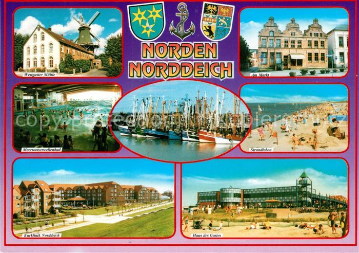 Norddeich Ostfriesland Strandleben Meerwasserschwimmbad Kurklinik Haus des Gaste