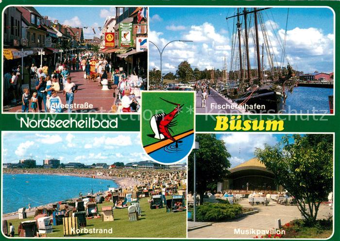 Buesum Nordseebad Fischereihafen Musikpavillon Korbstrand Alleestrasse