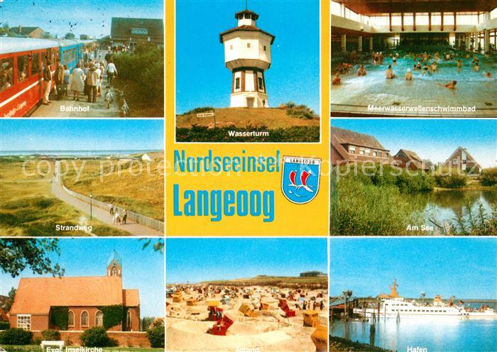 Langeoog Nordseebad Meereswasserschwimmbad Hafen Kirche Strandweg