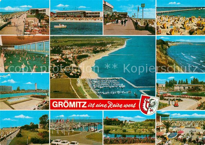 Groemitz Ostseebad Fliegeraufnahme Hafen Schwimmbad Strand Promenade