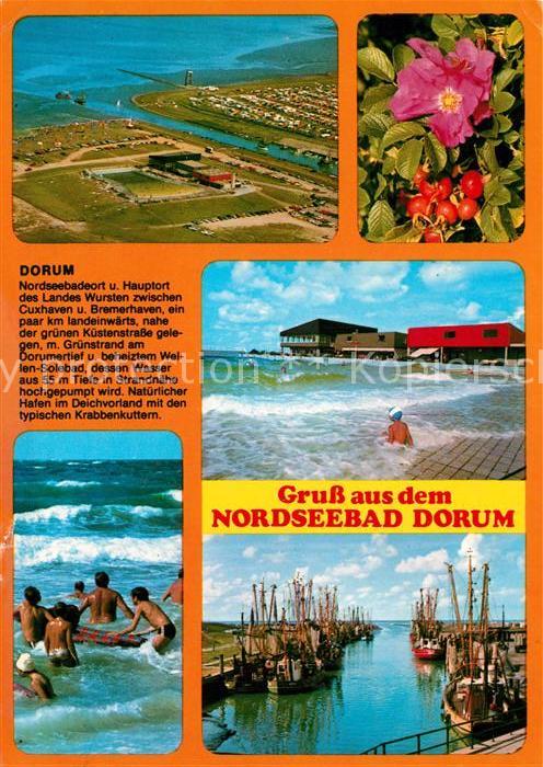 Dorum Fliegeraufnahme Fischereihafen Kutter