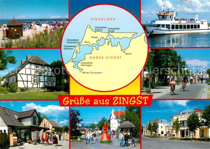 Zingst Ostseebad Faehrschiff Ortsansichten Strand