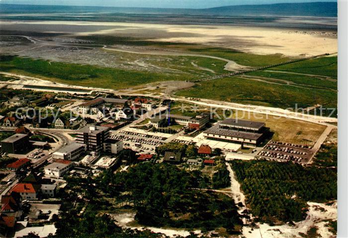 Peter-Ording St Fliegeraufnahme Bruecke zur Sandbank