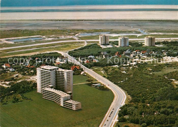 Peter-Ording St Fliegeraufnahme Hochhaeuser Schwimmbad