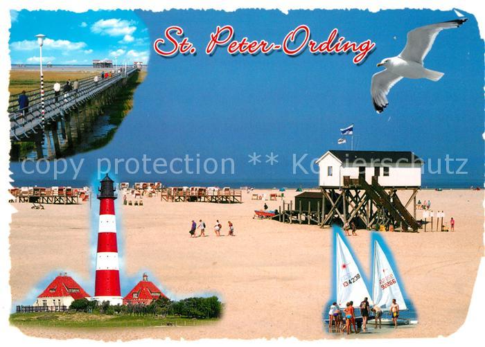 Peter-Ording St Seebruecke Strand Moewe