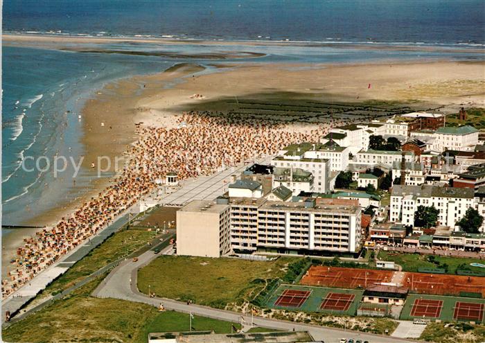 Borkum Fliegeraufnahme Strand Hotelanlagen