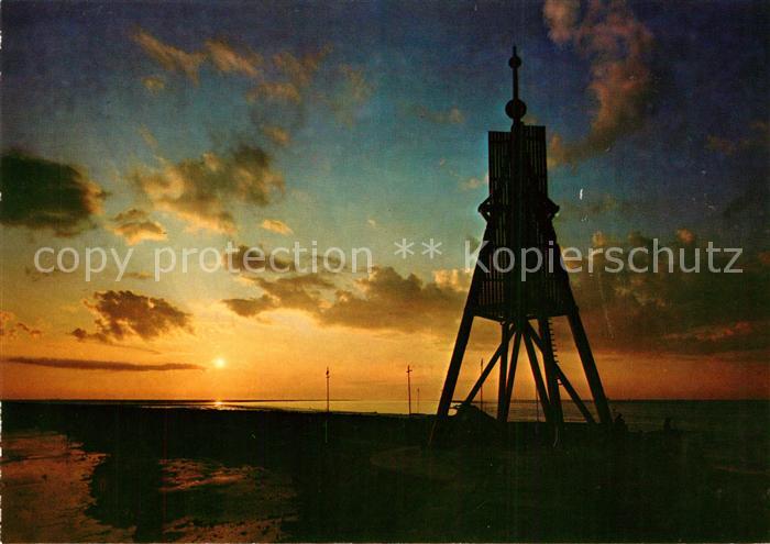 Cuxhaven Nordseebad Kugelbake Sonnenuntergang