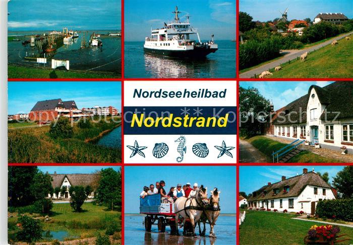 Nordstrand Faehre Hafen Friesenhaeuser