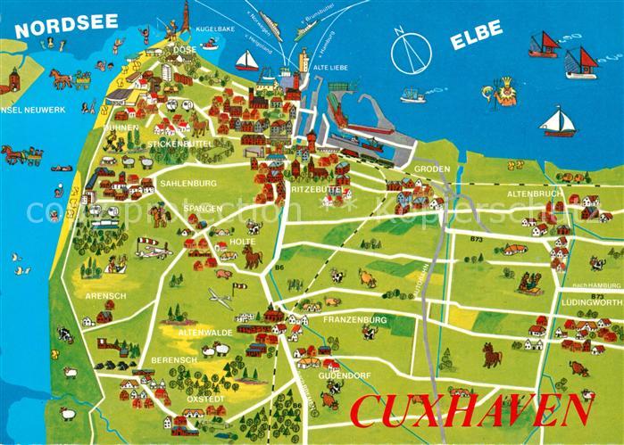 Cuxhaven Nordseebad Panoramakarte