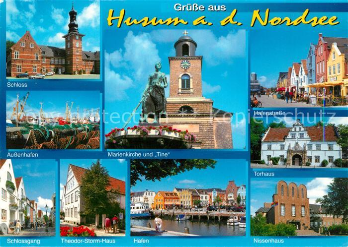 Husum Nordfriesland Denkmal Tine Hafen Schloss Nissenhaus Marienkirche