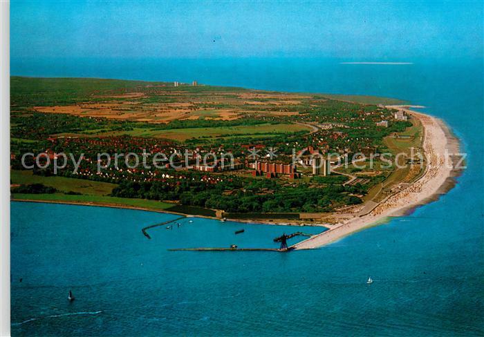 Cuxhaven Nordseebad Fliegeraufnahme Strand Hafen