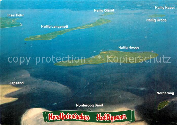 Nordfriesland Fliegeraufnahme Halligmeer Inselkarte