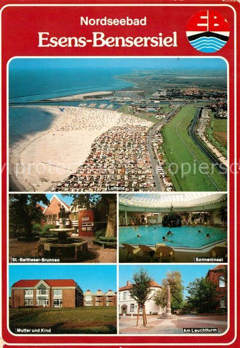 Bensersiel Fliegeraufnahme Strand Balthasar Brunnen Sonneninsel