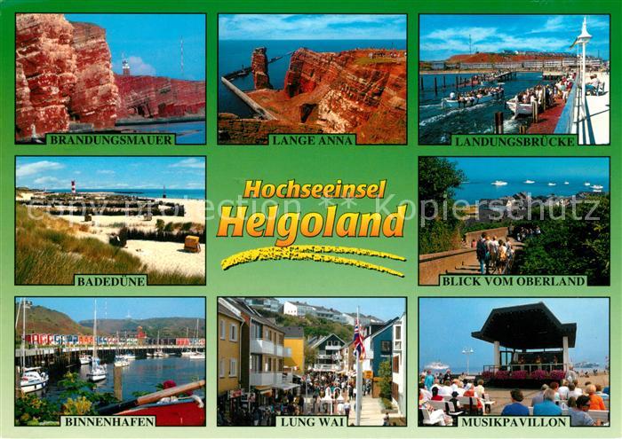 Helgoland Brandungsmauer Lange Anna Landungsbruecke Badeduene Binnenhafen Lung W