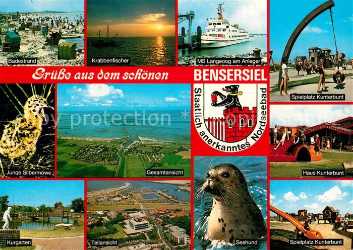 Bensersiel Badestrand Krabbenfischer MS Langeoog Anleger Seehund Kurgarten