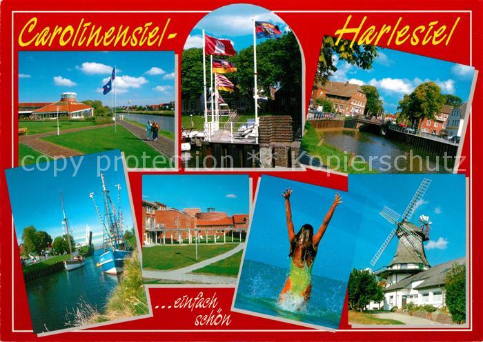 Carolinensiel-Harlesiel Ostfriesland Windmuehle Hafen Ortsansichten