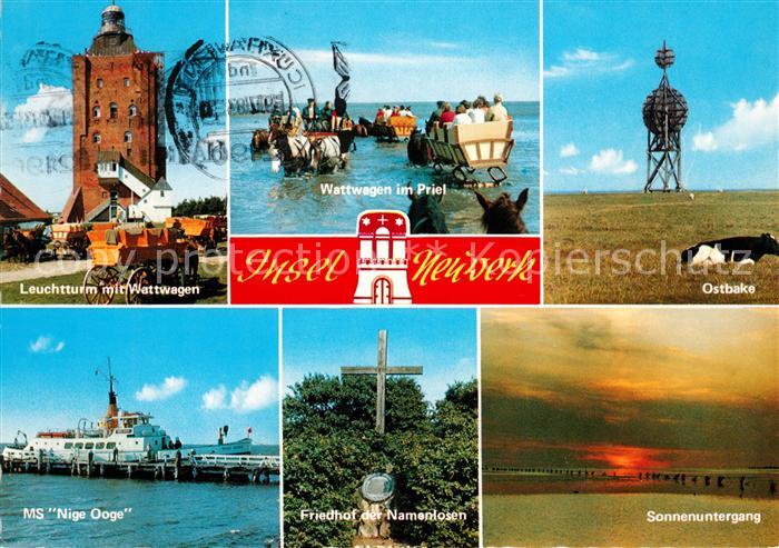 Insel Neuwerk Leuchtturm Wattwagen Friedhof der Namenlosen Ostbake Sonnenunterga