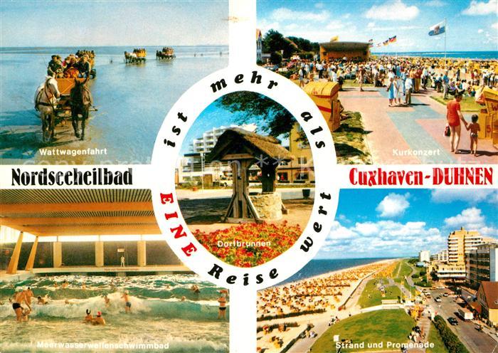 Cuxhaven Duhnen Nordseebad Wattwagenfahrt Kurkonzert Strand Promenade Dorfbrunne