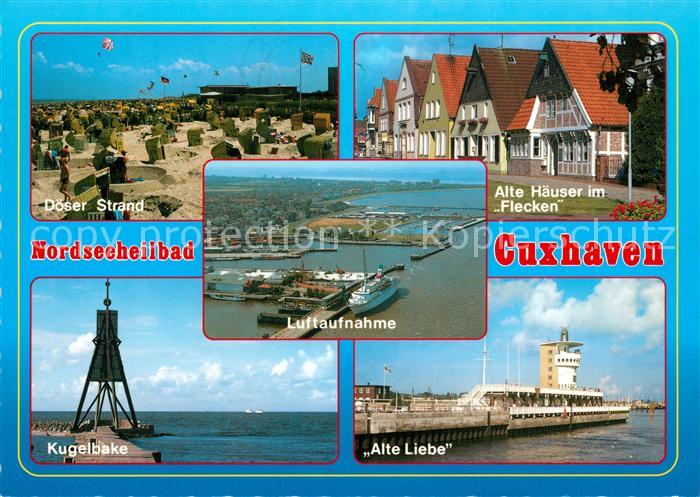 Cuxhaven Nordseebad Fliegeraufnahme Kugelbake Alte Liebe Strand