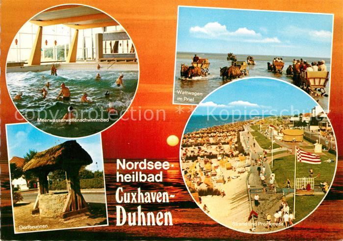 Duhnen Nordsee Strand Promenade Dorfbrunnen Wattwagen Schwimmbad