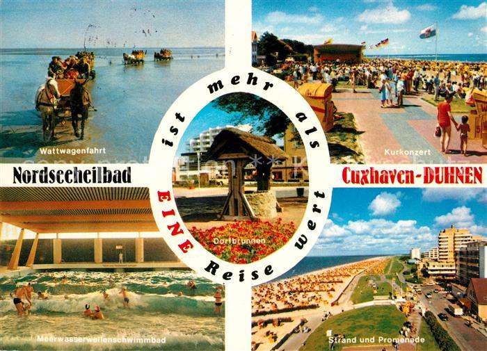Cuxhaven Duhnen Nordseebad Wattwagenfahrt Kurkonzert Meerwasserwellenschwimmbad