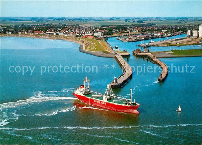 Buesum Nordseebad Fliegeraufnahme Hafenausfahrt