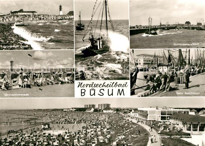 Buesum Nordseebad Strandpromenade Netzflicken Schleusenausfahrt