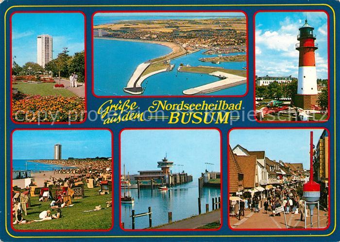 Buesum Nordseebad Fliegeraufnahme Leuchtturm Strand Park