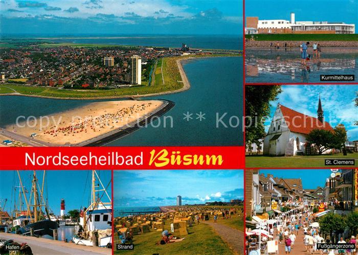 Buesum Nordseebad Kurmittelhaus Sankt Clemens Fliegeraufnahme Hafen Strand Fussg