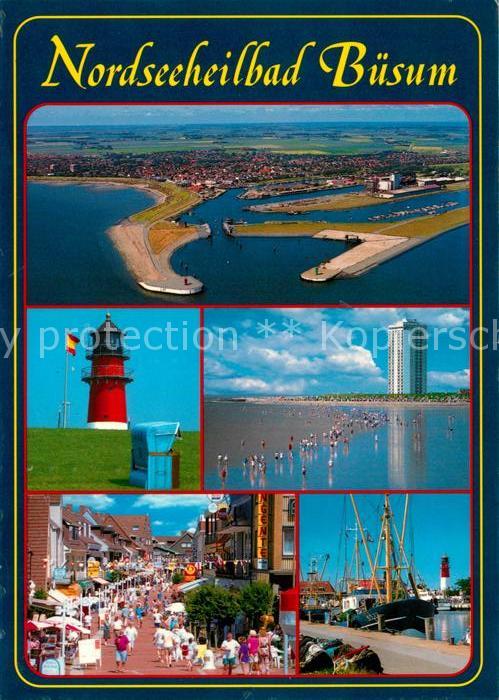 Buesum Nordseebad Fliegeraufnahme Leuchtturm Hafen