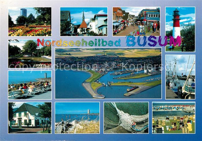 Buesum Nordseebad Leuchtturm Fliegeraufnahme Strand Hafen