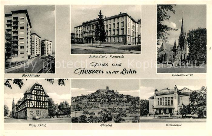 Giessen Lahn Hochhaeuser Justus-Liebig-Hochschule Schloss Theater Gleiberg