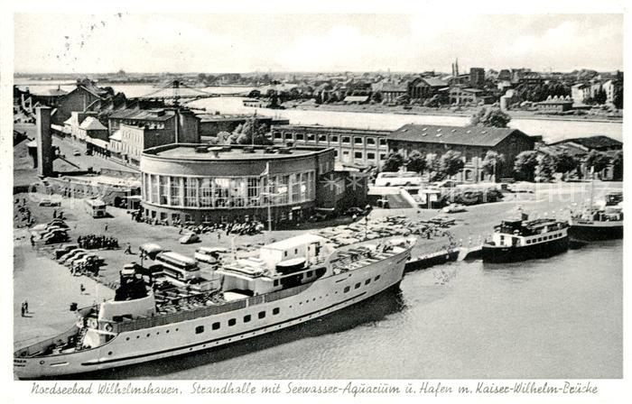 Wilhelmshaven Fliegeraufnahme Hafen Strandhalle Seewasser-Aquarium
