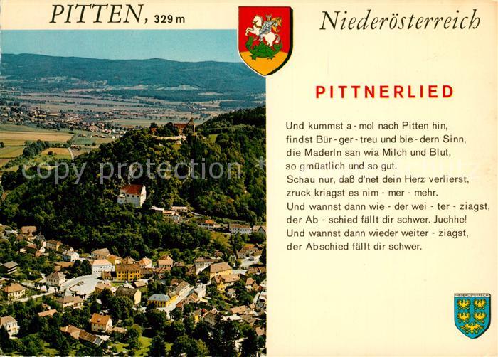 Pitten Fliegeraufnahme Schlosberg mit Burg Bergkirche Pittnerlied